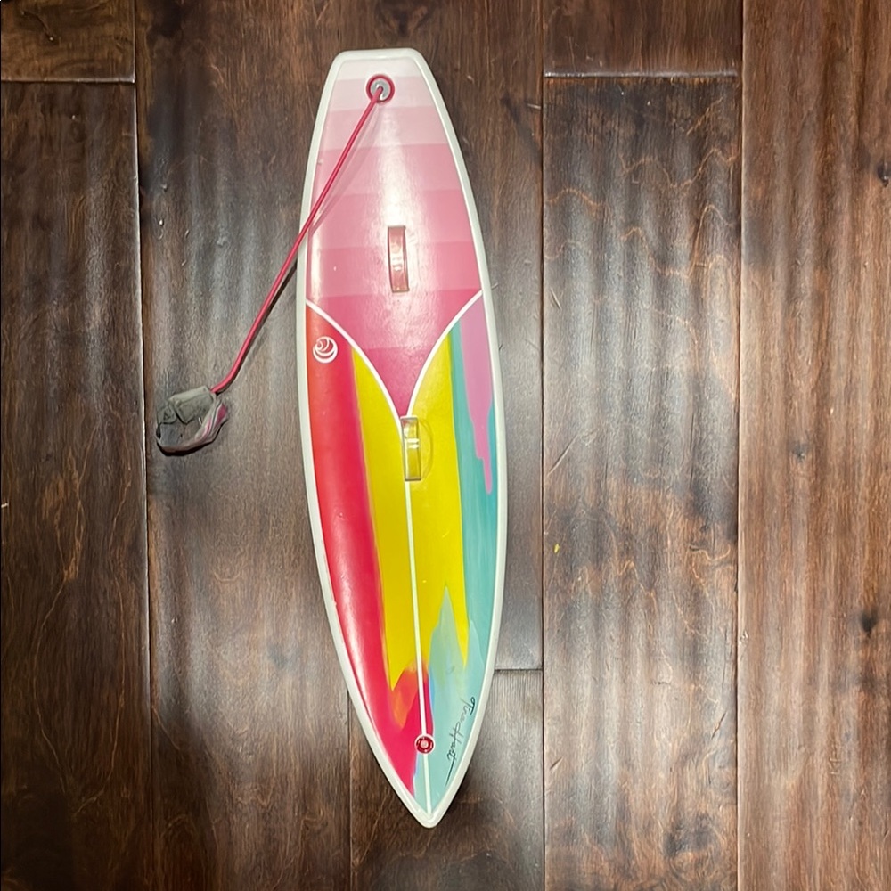American Girl doll Colorful Surfboard with Pink, Yellow, and Blue Design